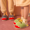 Adorable Dinosaurs Warm Plush Men's And Women's Shoes Cozy Memory Foam Couple Slides Bedroom Indoor Winters Women Slippers